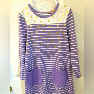 Mini Boden foil dot purple dress